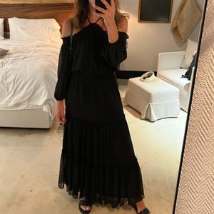 Off the Shoulder Dress in Rich Black
